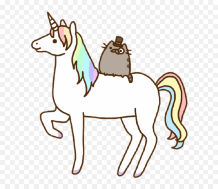 Unicorn Kawaii Unicorn Pusheen Cat - Pusheen On A Unicorn Emoji,Pusheen The Cat Emoji