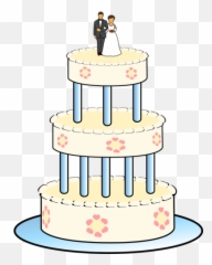 Drawing Of Three Level Wedding Cake - Clip Art Emoji