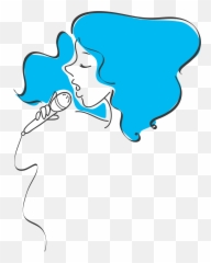 Singer Clipart Woman - Lady Is Singing Emoji