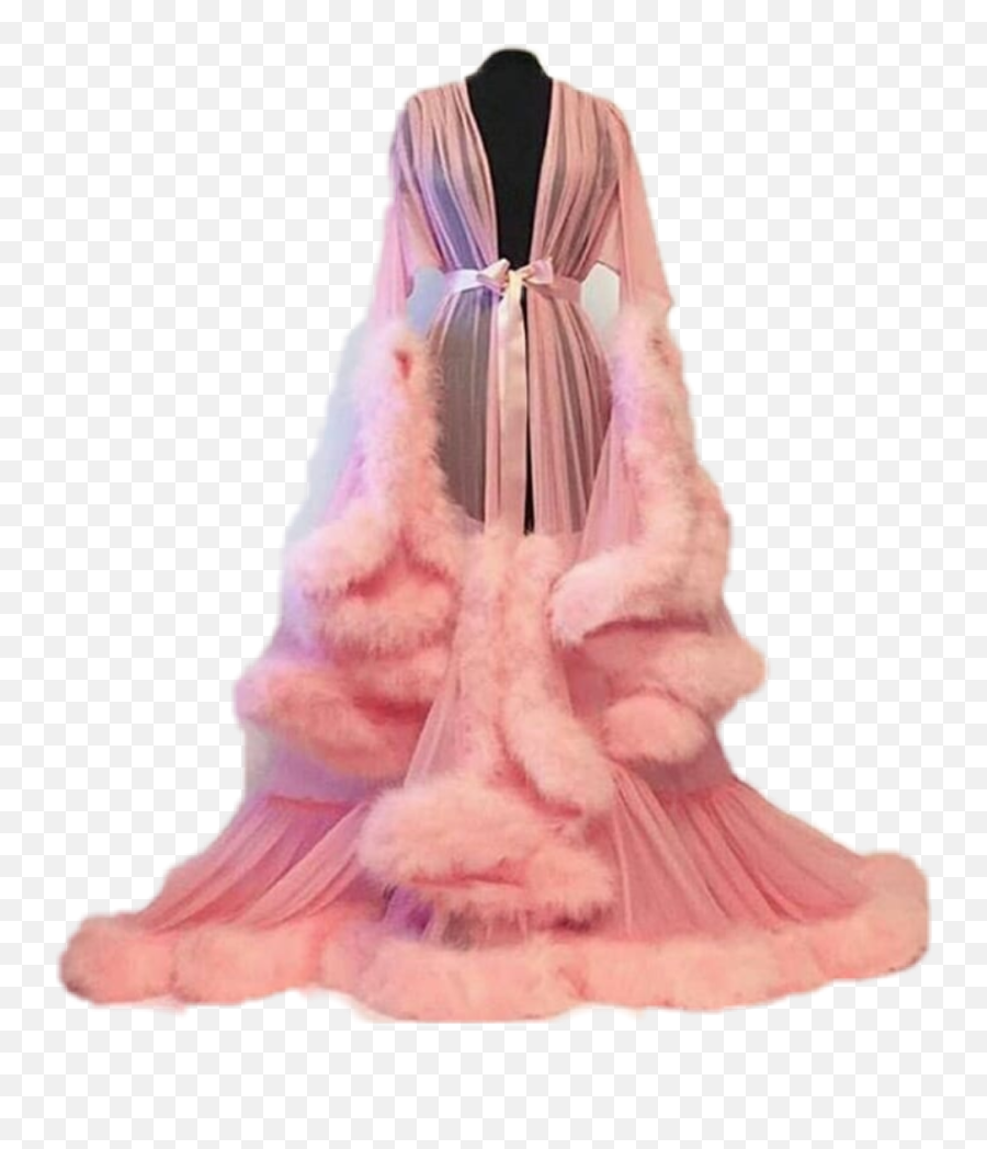Pinkaesthetic Robe - See Through Fluffy Robe Emoji,Emoji Robe
