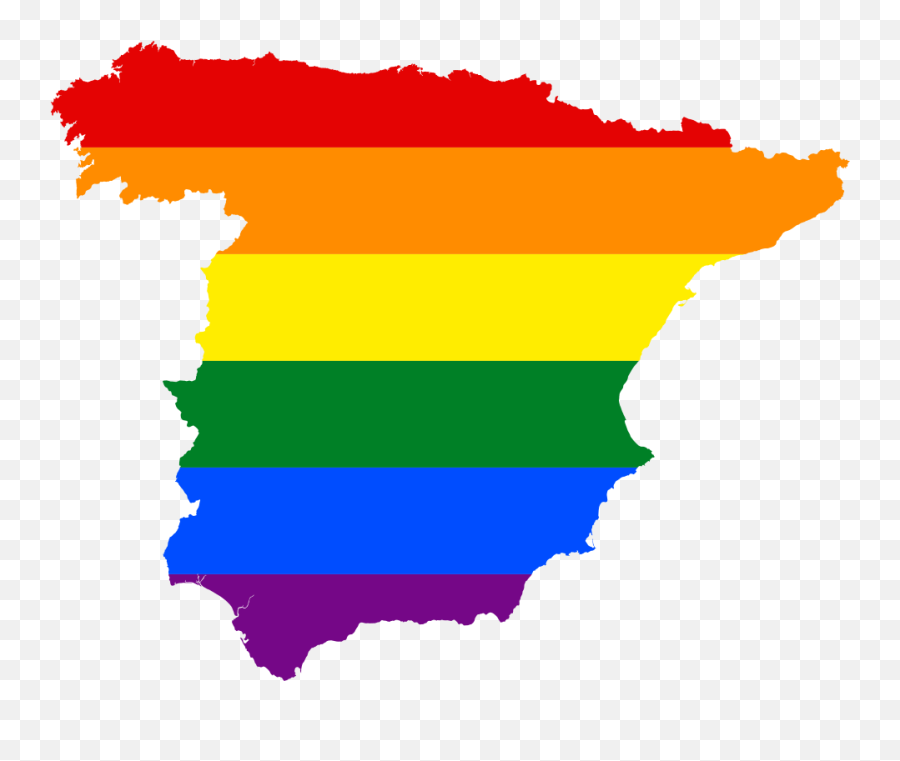 Lgbt Flag Map Of Spain - Same Sex Marriage Law Spain Emoji,Spain Flag Emoji