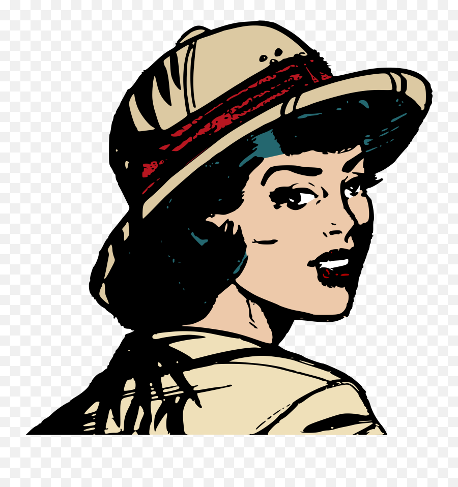 Outdoors Outfit Vector Clipart Image - Woman In Pith Helmet Emoji,Upside Down Emoji Face