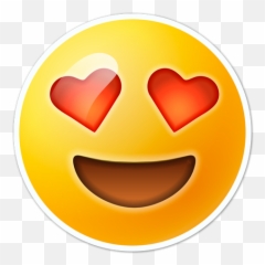 Sticker Smiley Eyes Heart Shaped - Emoji Corazon Png Transparente