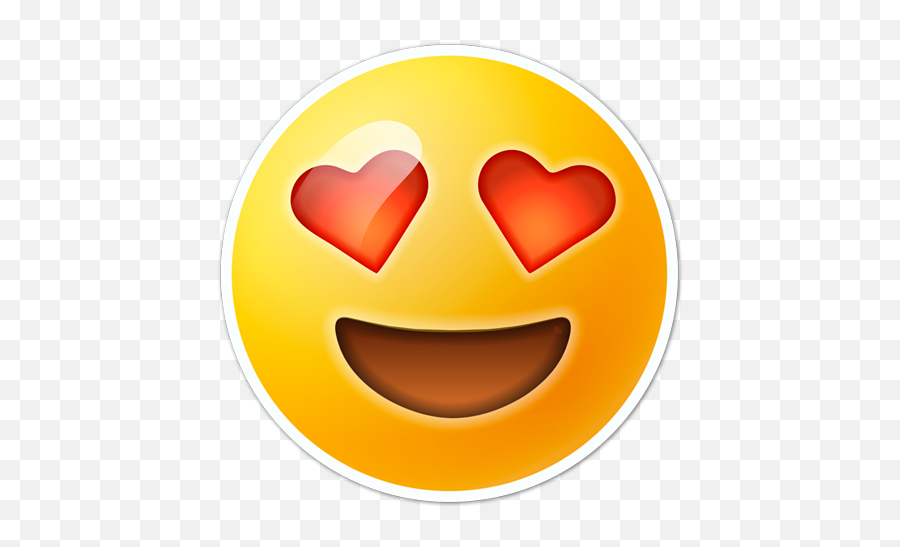 Sticker Smiley Eyes Heart Shaped - Emoji Corazon Png Transparente,Headache Emoji