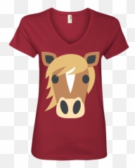 Horse Face Emoji Ladies V,Woke Emoji