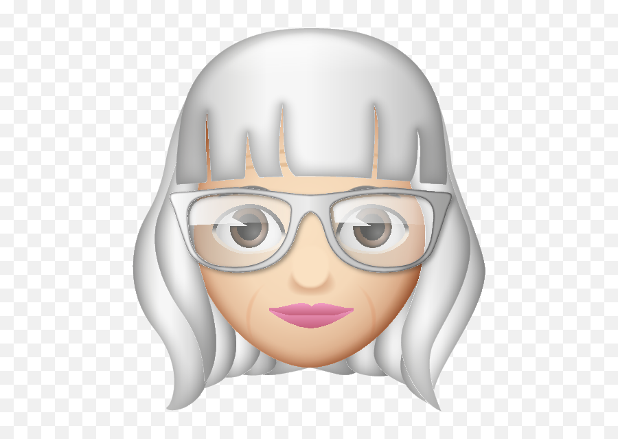 Grey Haired Bangs With - Cartoon Emoji,Old Lady Emoji