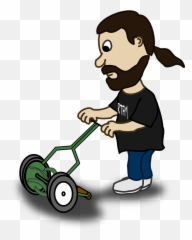 Mowing Guy Man - Lawn Mower Clipart Png Emoji,Lawn Mower Emoticon