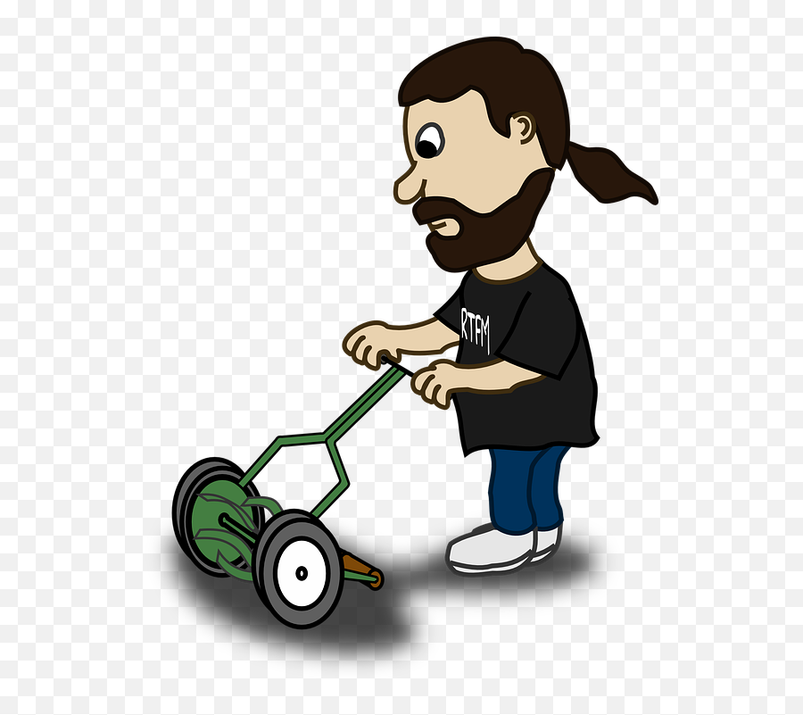 Mowing Guy Man - Lawn Mower Clipart Png Emoji,Lawn Mower Emoticon