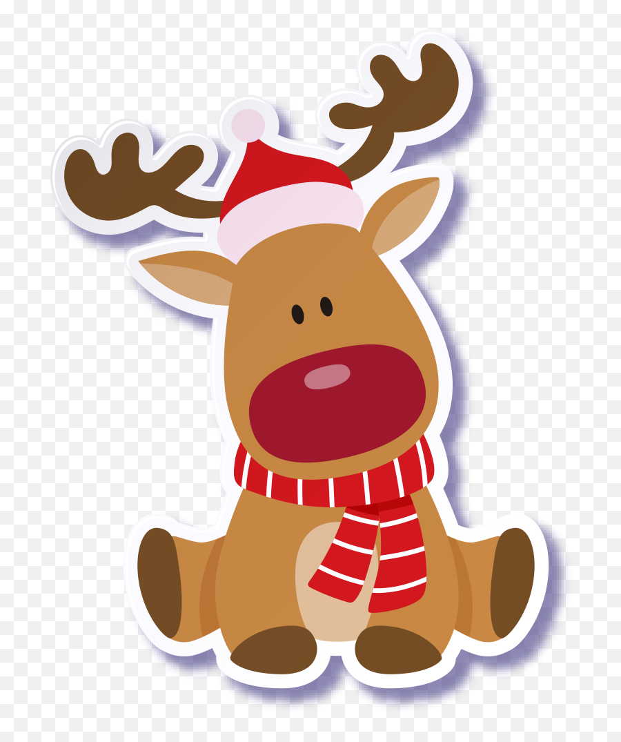 Download Christmas Reindeer Png - Cute Christmas Reindeer Clipart Emoji,Cute Christmas Emojis