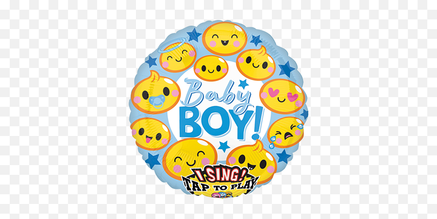 Emoticon Baby Boy Sing A Tune Foil - Baby Boy Smiley Emoji,Boy Emoticons