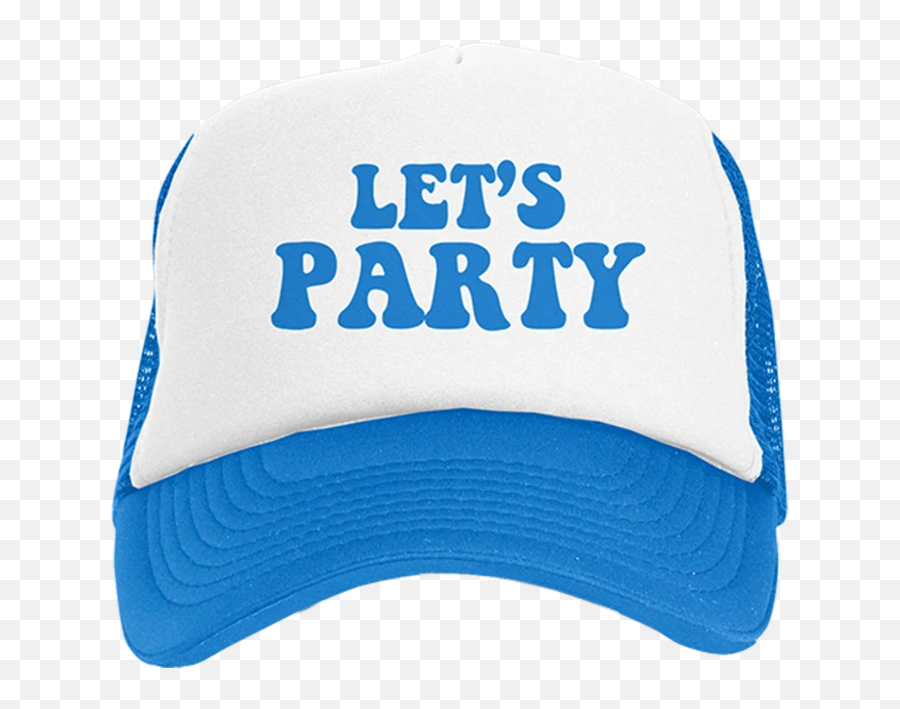 Lets Party Blue And White Trucker Hat - Lets Party Hat Dawes Emoji,Party Hat Emoticon