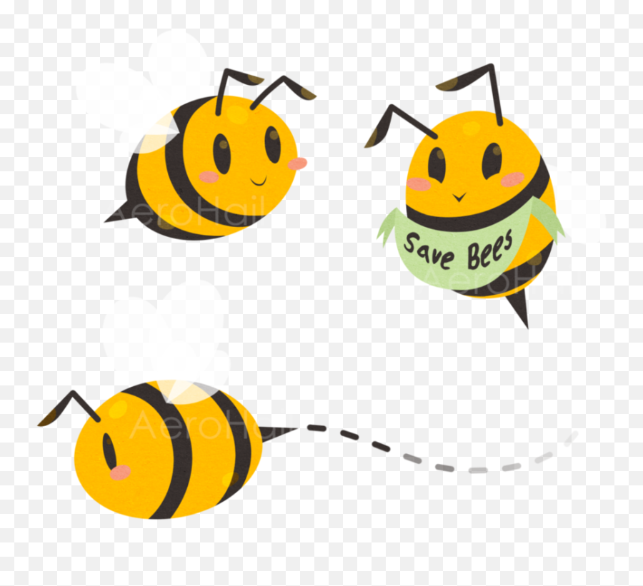 Transparent Kawaii Bees - Kawaii Bees Emoji,Kawaii Emoji