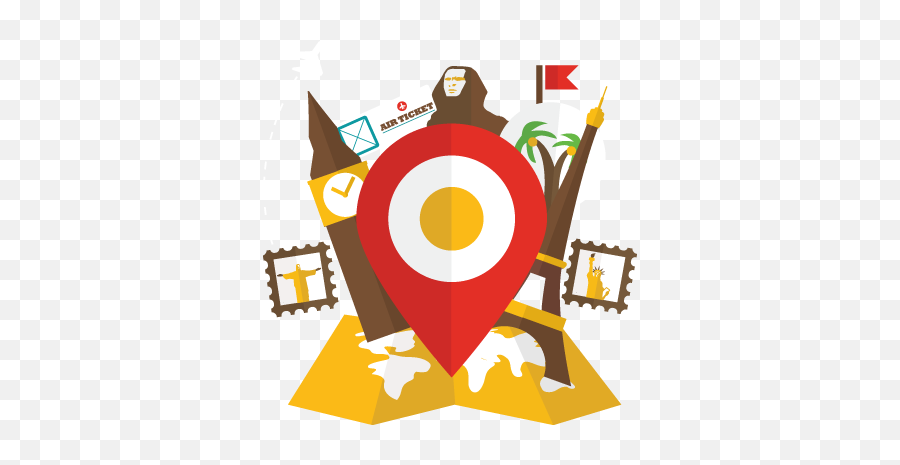Destination Map Point Wall Sticker - Tenstickers Cultural Tourism Clip Art Emoji,Caduceus Emoji