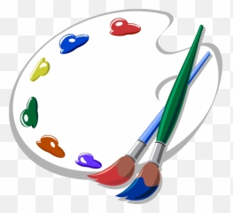 Artists Brushes And Palettes Clipart - Emoji
