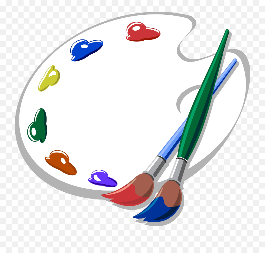 Artists Brushes And Palettes Clipart - Palette Emoji,Easel Emoji