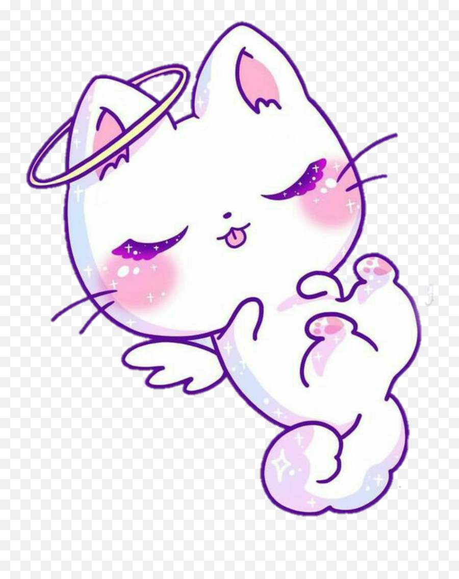 Remix Cute Cat Rabbit Sticker By Ayat - Chibi Kawaii Anime Cat Emoji,Kitty Emoji