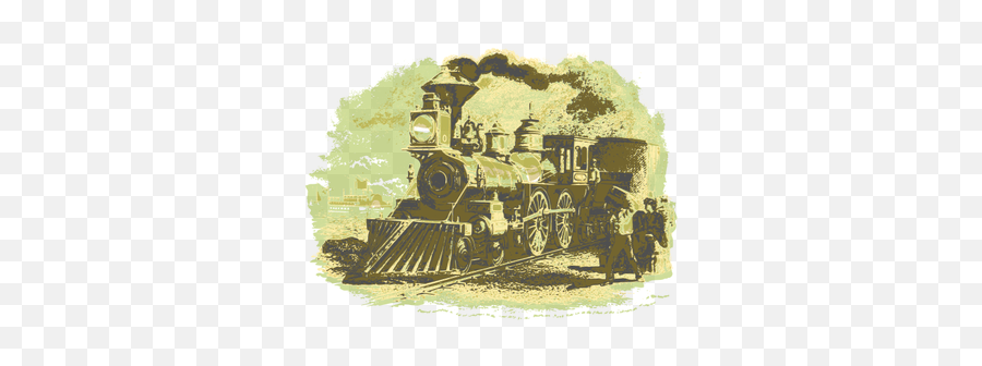 Vintage Train With People - Locomotive Emoji,Crystal Ball Emoji