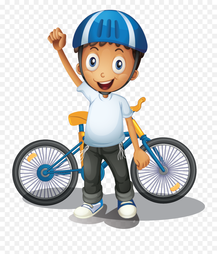 Bicycle Mountain Bike Clip Art Camp Transprent - People Kids Bicycle Cartoon Png Emoji,Bike And Flag Emoji