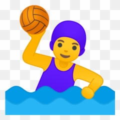 Woman Playing Water Polo Emoji - Clipart