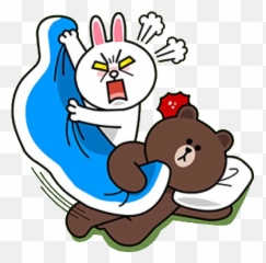 Cute Love Cartoons Gif - Bed Cony And Brown Emoji