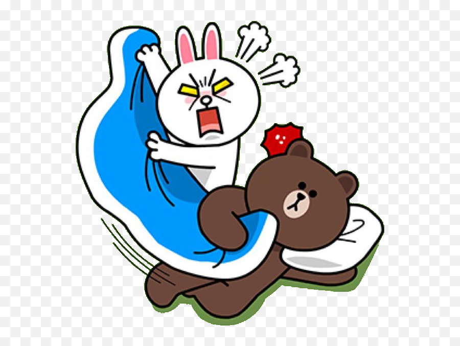 Cute Love Cartoons Cute Love Gif - Bed Cony And Brown Gif Emoji,Angry Bear Emoji
