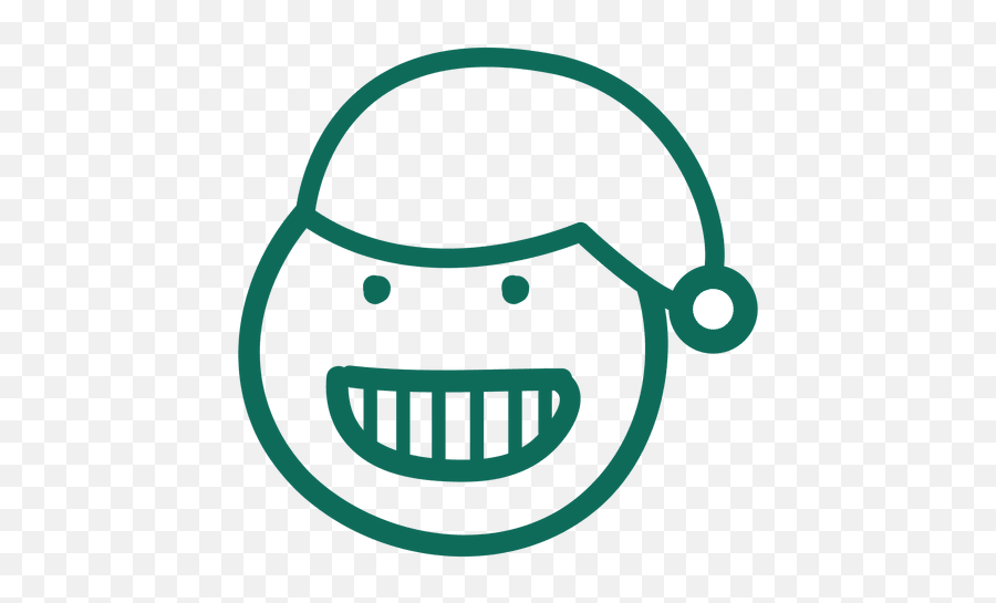 Toothy Smile Santa Claus Hat Face Green - Clip Art Emoji,Toothy Smile Emoji