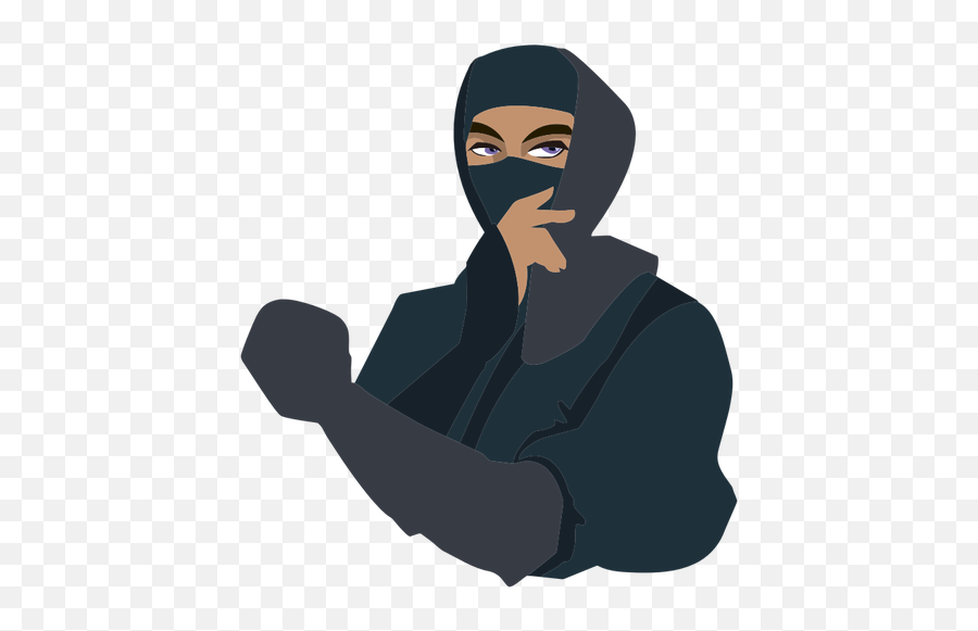 Ninja Bermata Biru - Png Free To Use Emoji,Beard Emoji