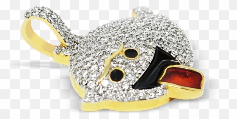 10k Yellow Gold Ghost Emoji Pendant 1 - Ring,Chain Emoji