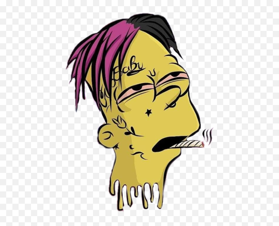 Lilpeep Lilpeeptattoo Tatto Lilpeeprip - Bart Simpson Wallpaper Iphone  Emoji,Smoke Weed Emoji - free transparent emoji 