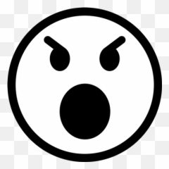 Angry Smiley Face Graphic - Circle Emoji
