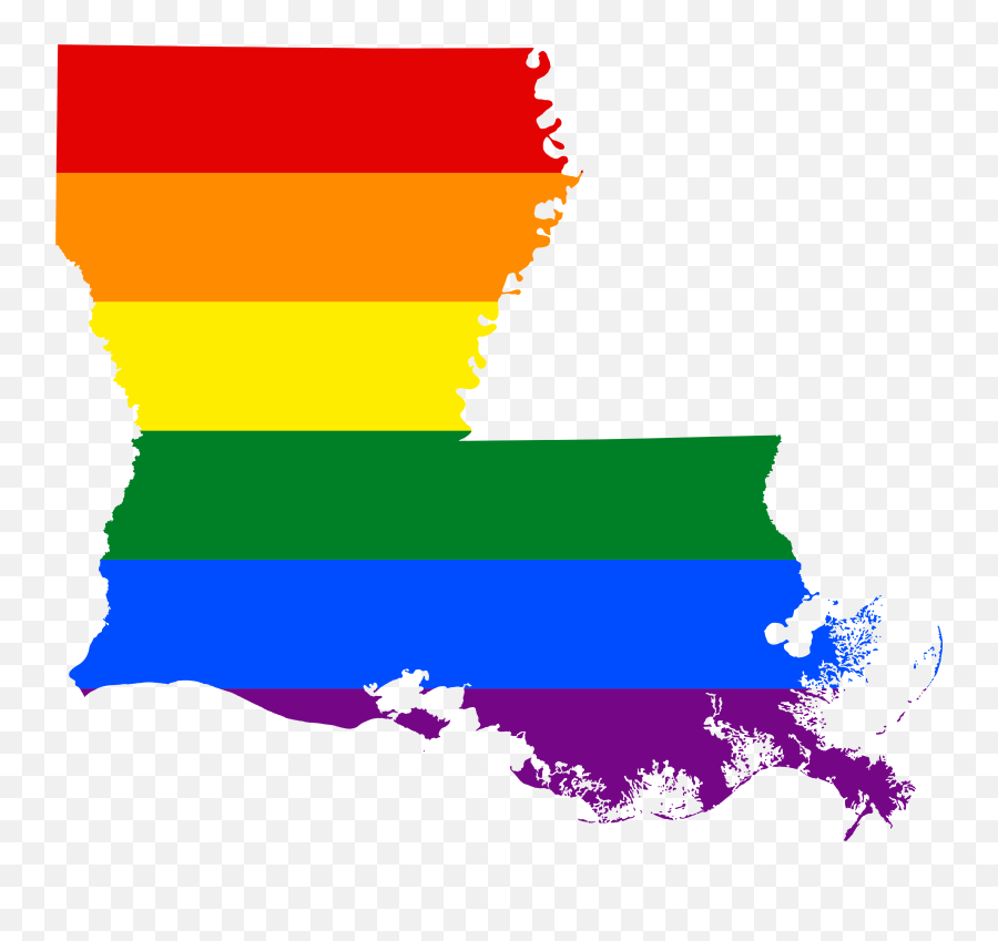 Lgbt Flag Map Of Louisiana - Louisiana Hiv Emoji,Anti Lgbt Emoji