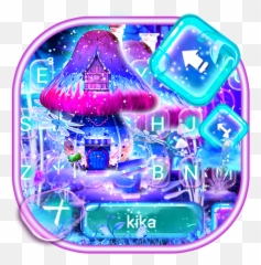 Neon Galaxy Mushroom Keyboard Theme - Google Play Graphic Design Emoji