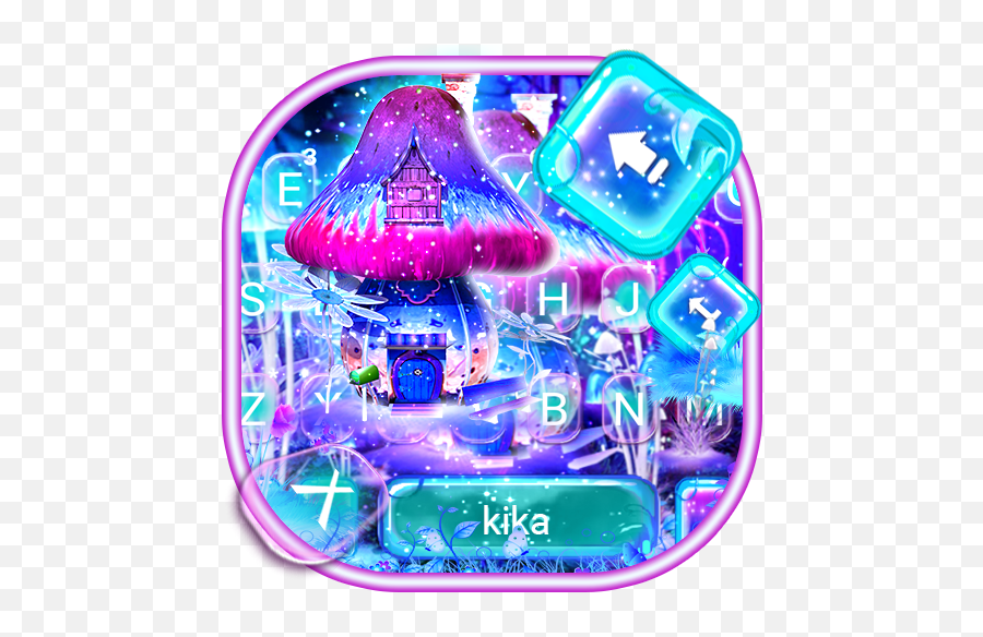 Neon Galaxy Mushroom Keyboard Theme - Google Play Graphic Design Emoji,Emoji One For Kika