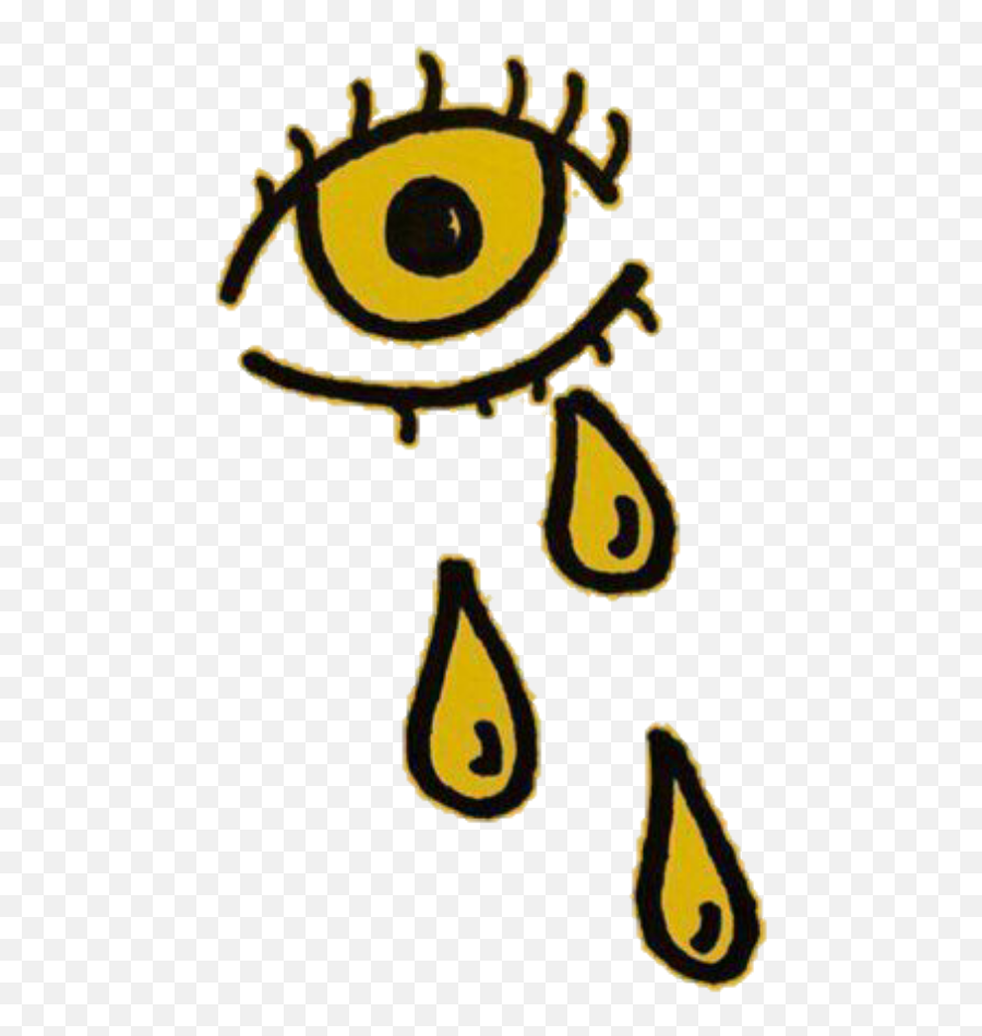 Yellow Amarillo Aesthetic Random Eye Ojo Crying - Aesthetic Aesthetic Cry Transparent Emoji,Korean Crying Emoji