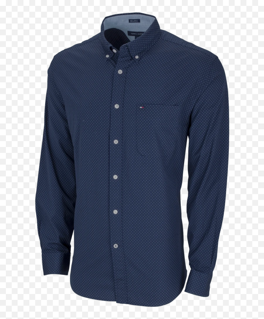 Tommy Hilfiger Mens Polka Dot Button - Down Dress Shirt Men Long Sleeve Emoji,Emoji Shirt Mens
