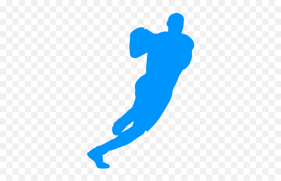 Basketball Player Silhouette Clip Art - Blue Basketball Silhouette Emoji,Nba Player Emoji