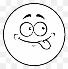 Smiley Sticking The Tongue Out Coloring - Drawing Emoji