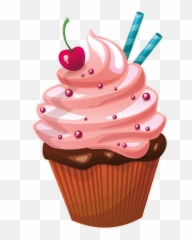 Icing Cupcakes Muffins Birthday - Transparent Background Cupcake Cartoon Emoji,Emoji Cupcake