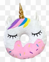 Top Trenz Unicorn Donut Plush Vanilla - Unicorn Donut Emoji,Unicorn Emoji Pillow