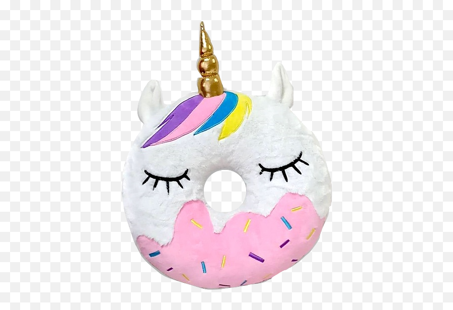 Top Trenz Unicorn Donut Plush Vanilla - Unicorn Donut Emoji,Unicorn Emoji Pillow