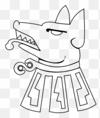 Clip Art Of Angry Coyote - Drawing Ancient Egyptian Dogs Emoji