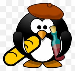French Penguin Baguette Wine Beret - French Penguin Emoji,Cheese Emoticon