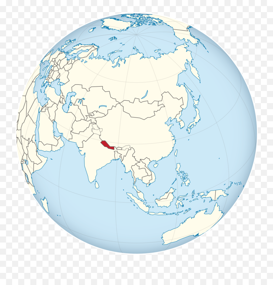 Nepal - Thailand On Globe Map Emoji,Soon Emoji