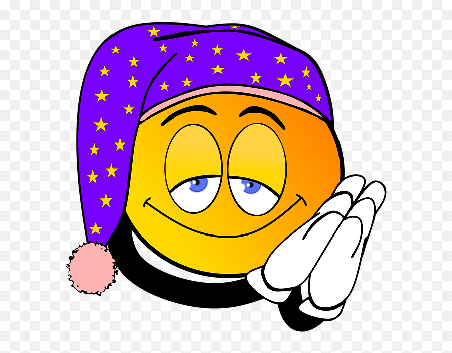 Sleep Smiley Tired - Cartoon Good Night Funny Emoji,Sleeping Emoji