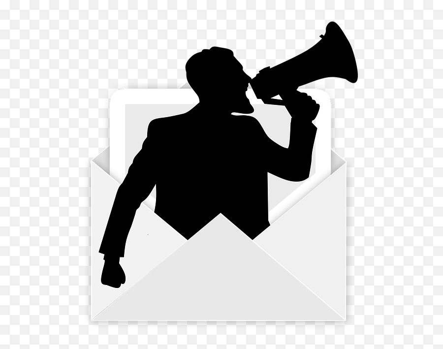Envelope Megaphone Man - Free Person With Megaphone Silhouette Emoji,Emoticons With Keyboard Characters