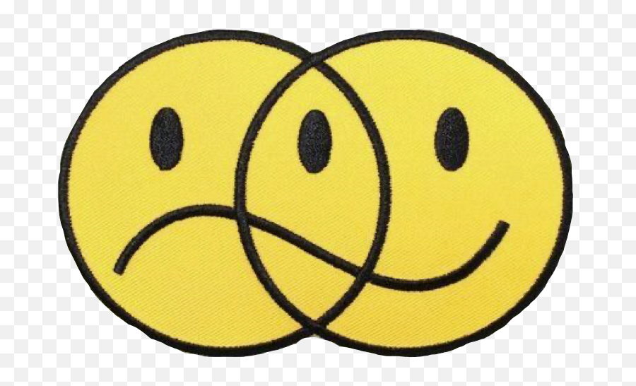 Smiley Smileyface Yellow Sticker - Double Face Happy And Sad Emoji,Frown Emoticon