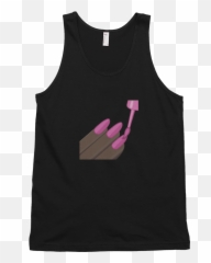 Dark Nail Polish Emoji Clipart - Active Tank