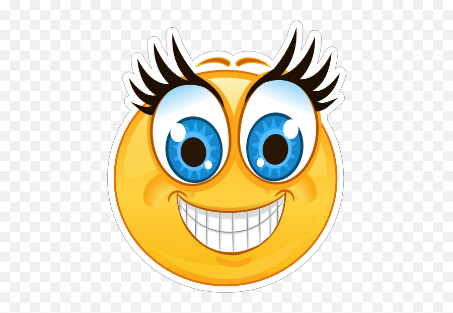 Crazy Blue Eyes Big Smile Emoji Sticker - Smile Emoji,Wide Eyed Emoji