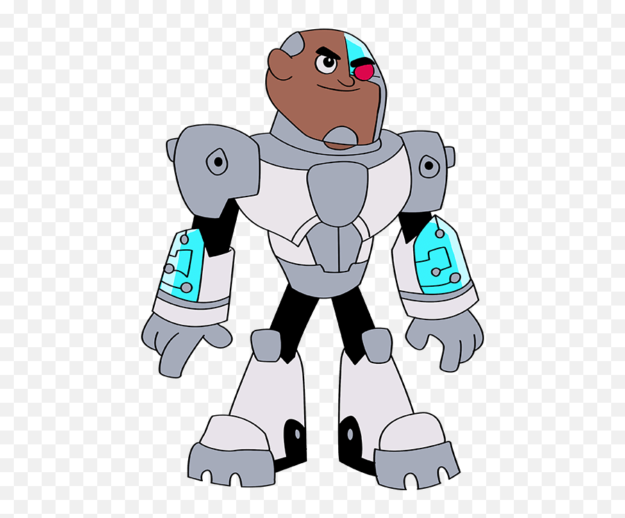 How To Draw Cyborg From Teen Titans - Drawings Of Teen Titans Easy Emoji,Emoji Horse And Arm