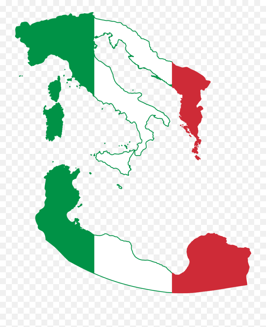 Flag Map Of Greater Italy - Greater Italy Flag Map Emoji,Macedonian Flag Emoji